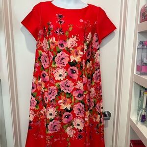Jessica Howard Red Floral Casual Dress